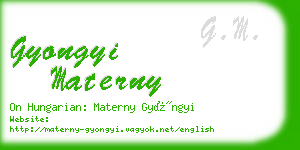 gyongyi materny business card